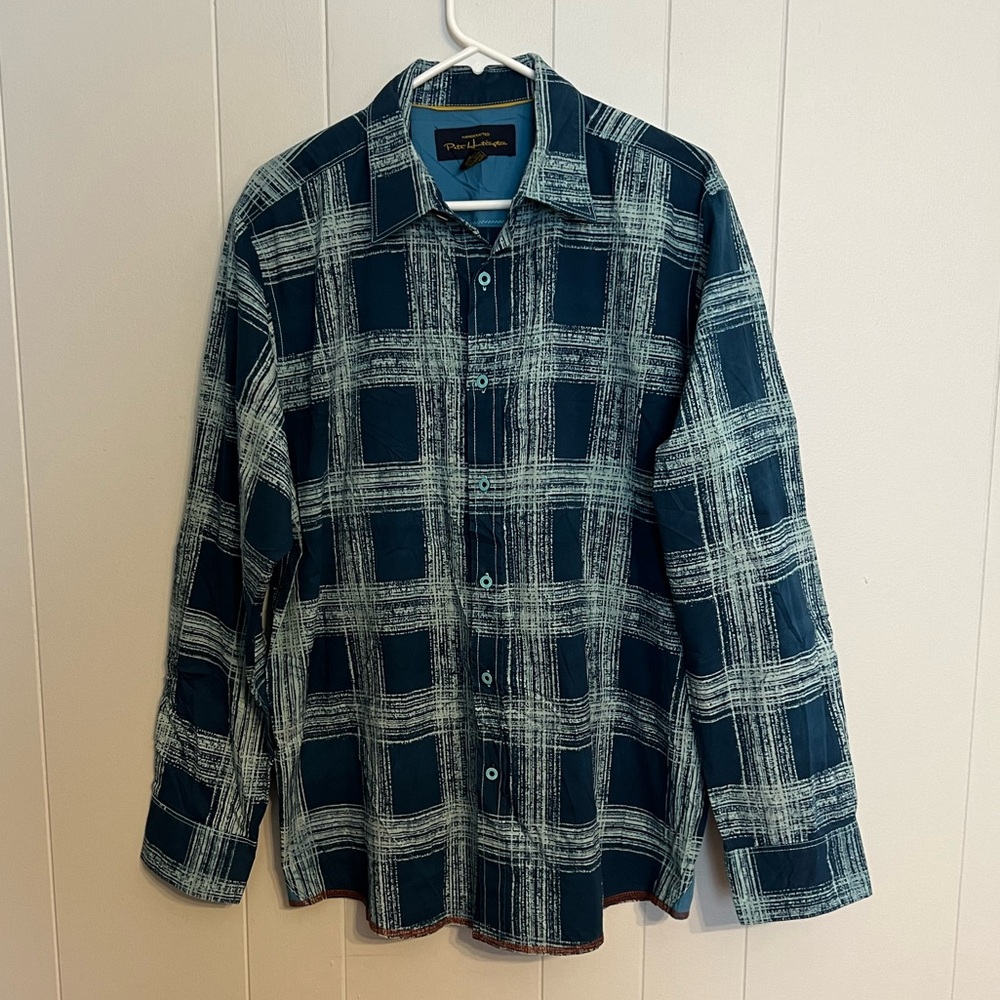Pete Huntington bali long sleeve button-down size L